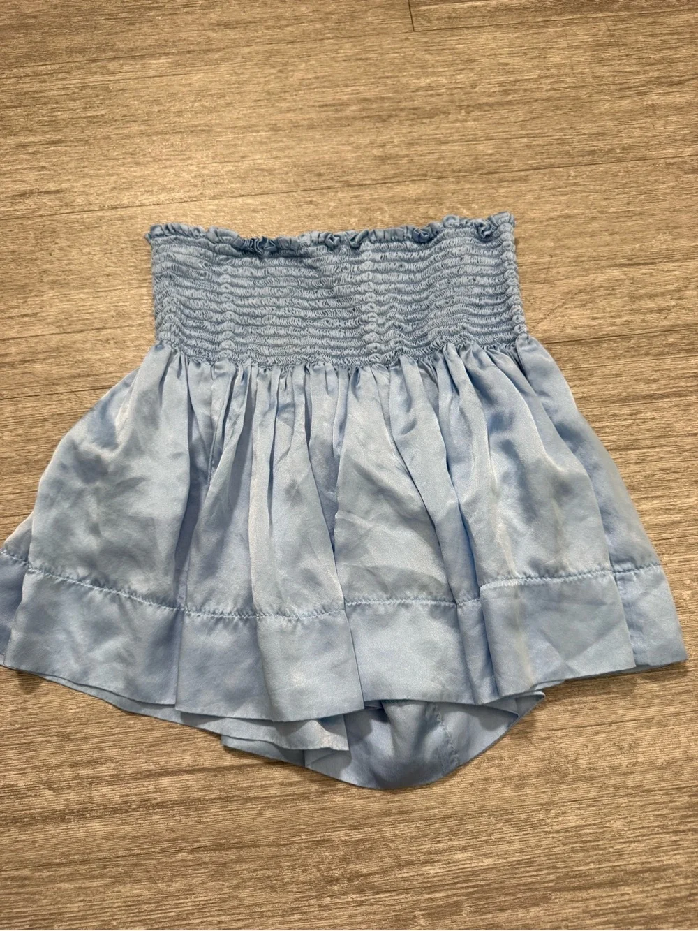 KOCH Light Blue Satin Bubble Skort Y2K Balletcore Mini Skirt Shorts Size S‎